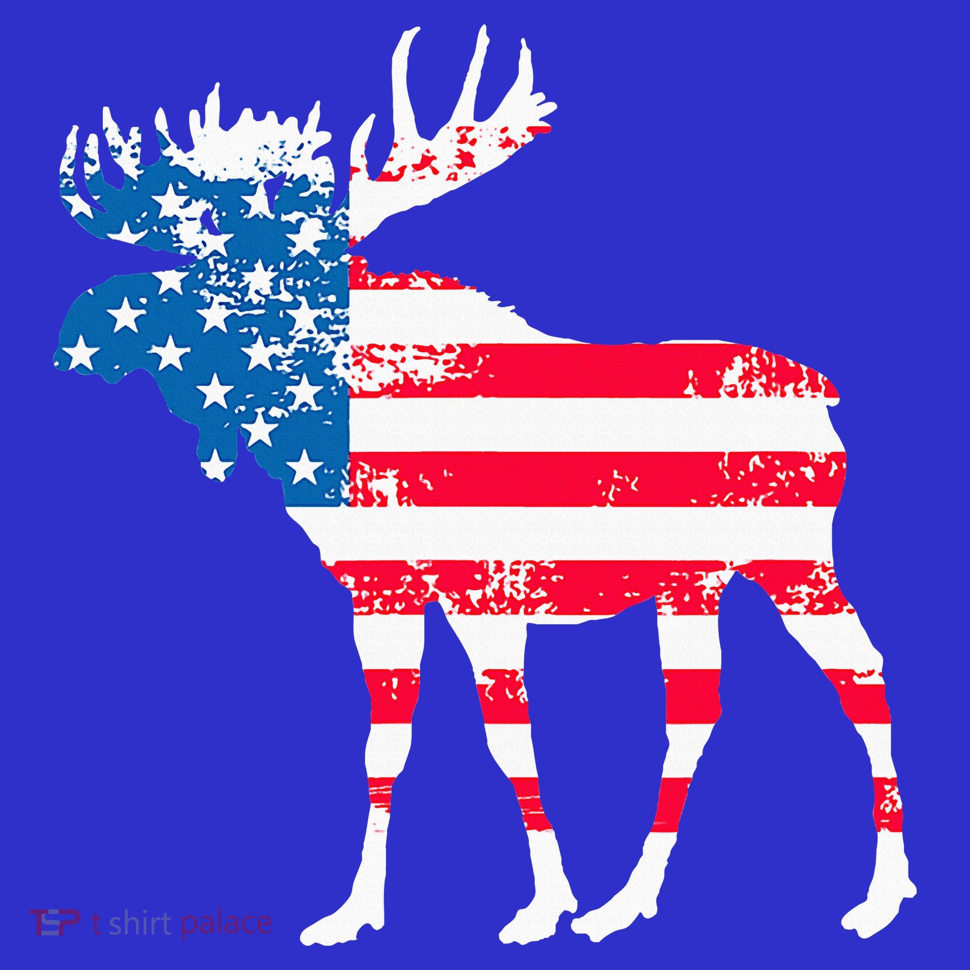 American Flag Moose Patriotic Moose Women's Tank Top