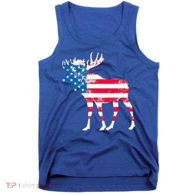 American Flag Moose Patriotic Moose Tank Top