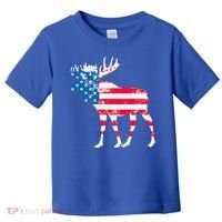American Flag Moose Patriotic Moose Toddler T-Shirt thumb 0