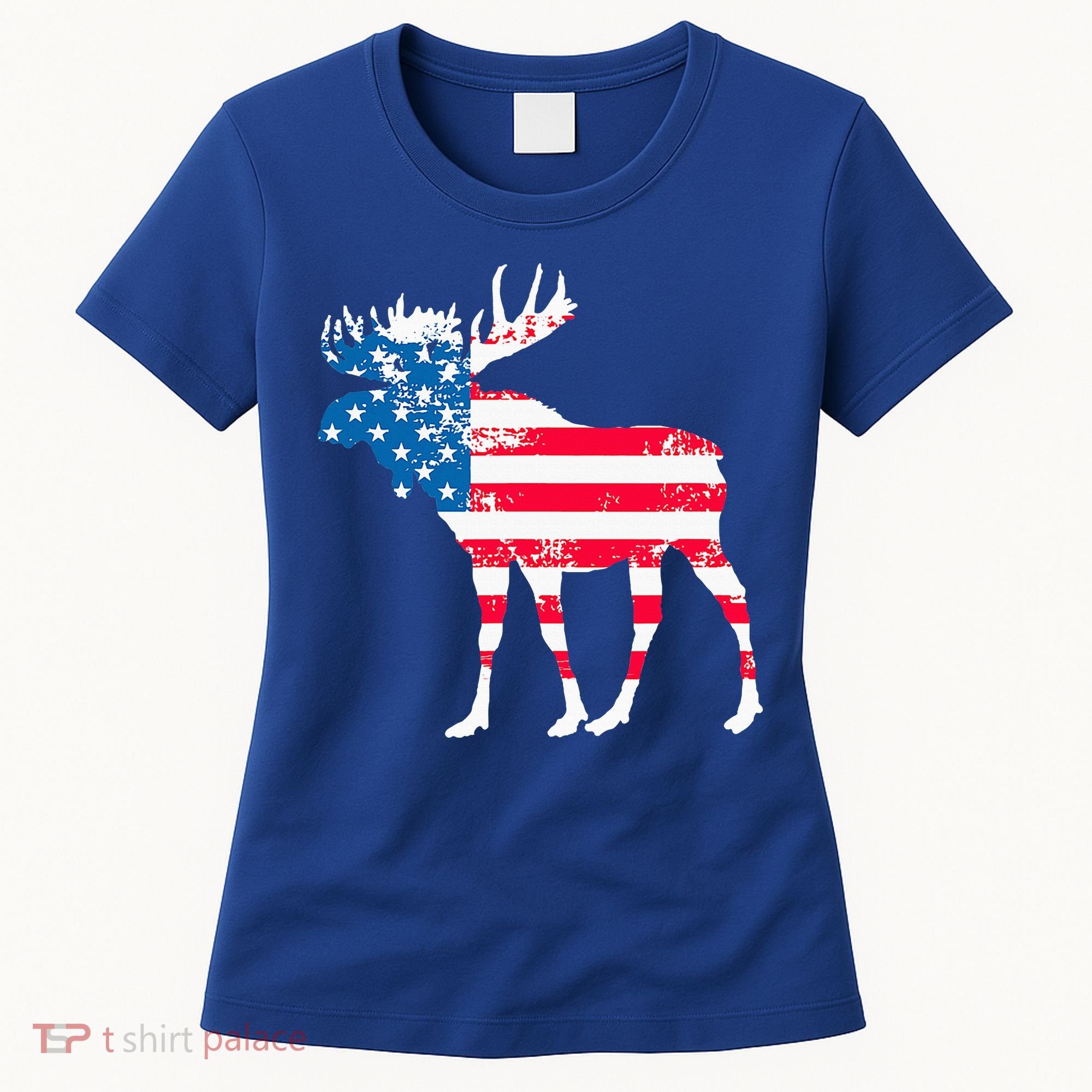 American Flag Moose Patriotic Moose Women's T-Shirt
