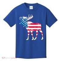 American Flag Moose Patriotic Moose Kids T-Shirt thumb 0