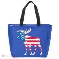 American Flag Moose Patriotic Moose Tote Bag thumb 0