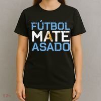 Argentina Futbol Mate Asado Flag Soccer T-Shirt thumb 4