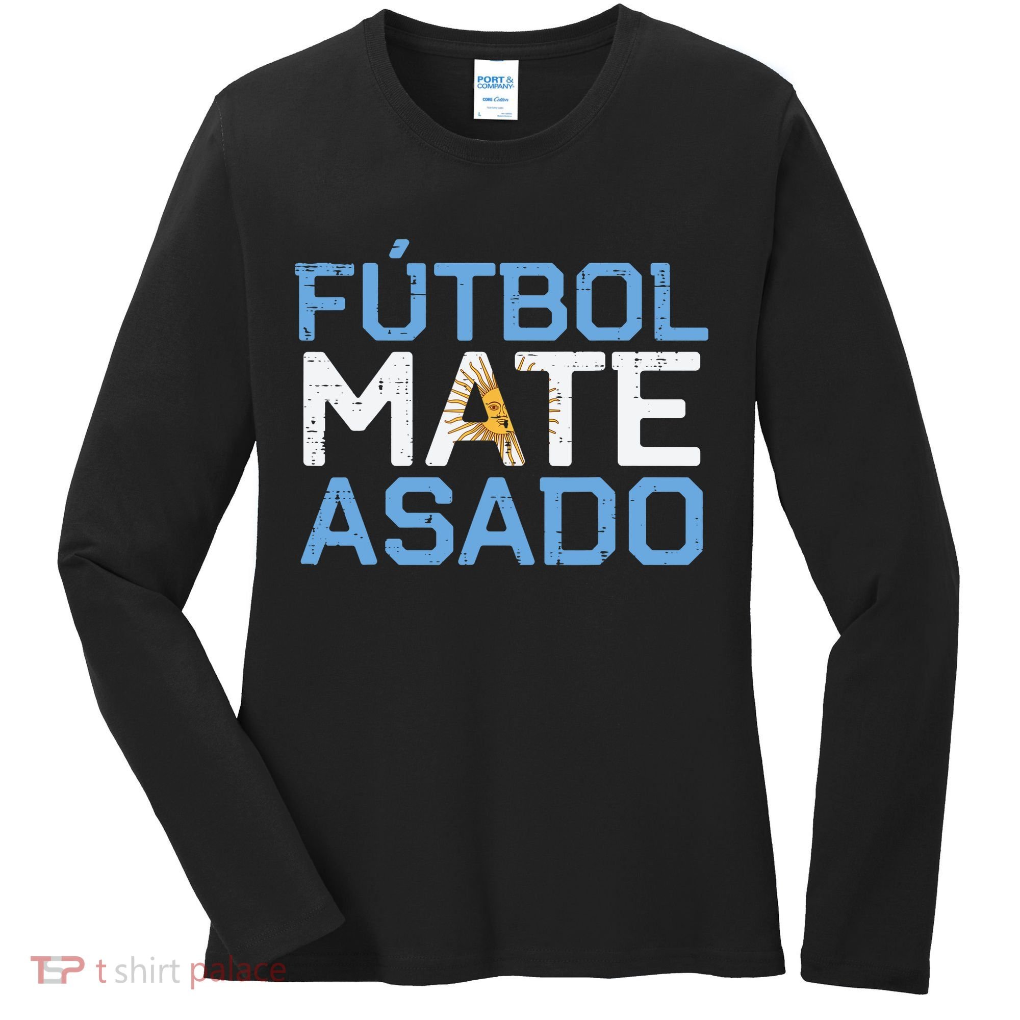 Argentina Futbol Mate Asado Flag Soccer Women's Long Sleeve Shirt