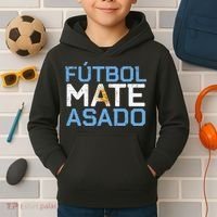 Argentina Futbol Mate Asado Flag Soccer Kids Hoodie thumb 2