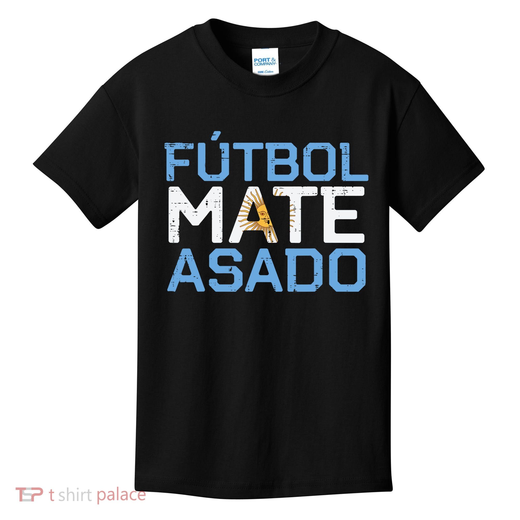 Argentina Futbol Mate Asado Flag Soccer Kids T-Shirt