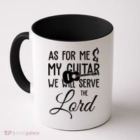 As For Me And My Guitar We Will Serve The Lord Coffee Mug thumb 0