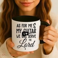 As For Me And My Guitar We Will Serve The Lord Coffee Mug thumb 3
