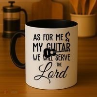 As For Me And My Guitar We Will Serve The Lord Coffee Mug thumb 4