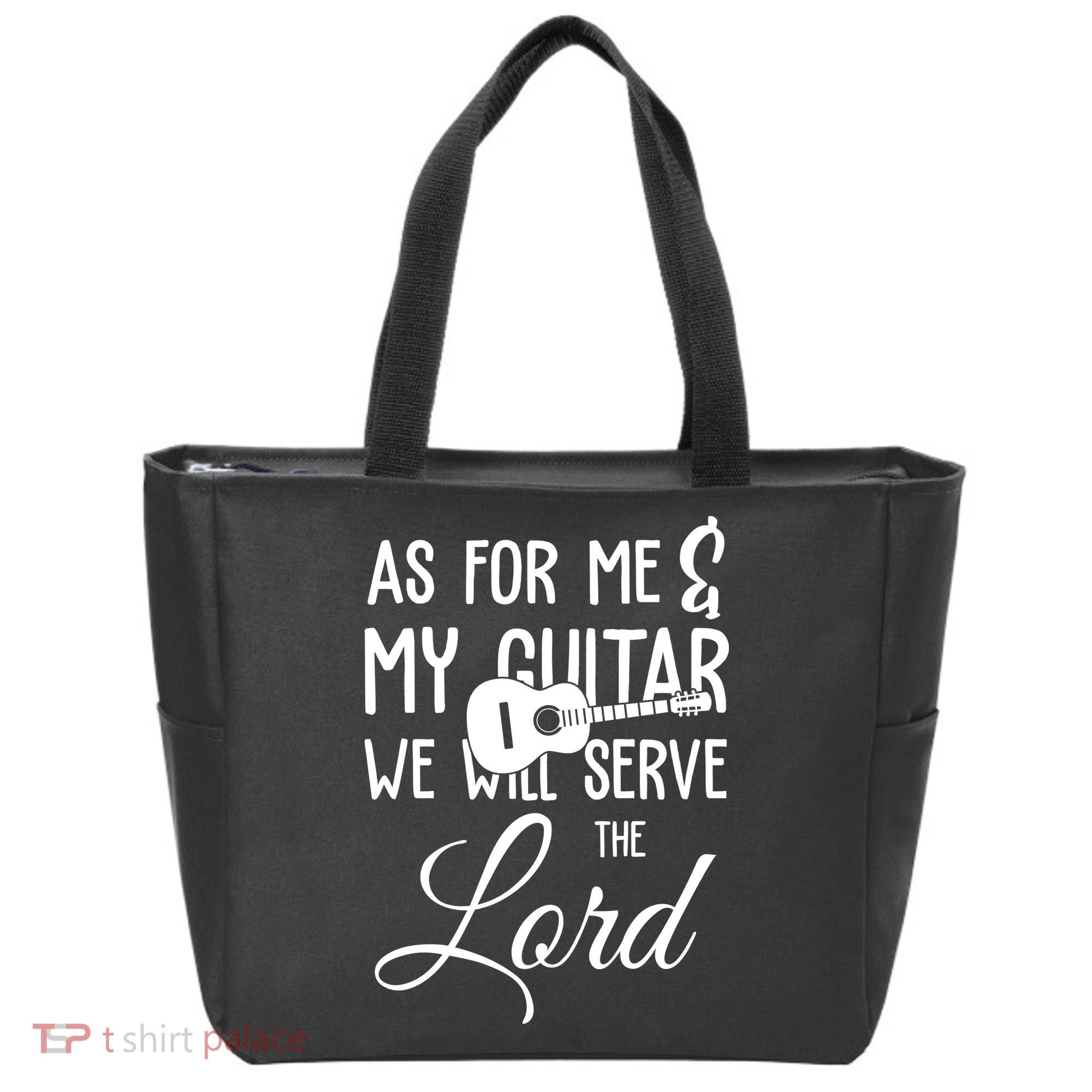 As For Me And My Guitar We Will Serve The Lord Tote Bag