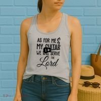 As For Me And My Guitar We Will Serve The Lord Women's Tank Top thumb 2