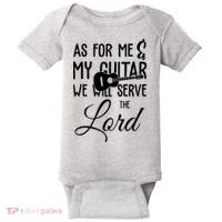 As For Me And My Guitar We Will Serve The Lord Baby Bodysuit thumb 0