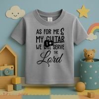 As For Me And My Guitar We Will Serve The Lord Toddler T-Shirt thumb 3