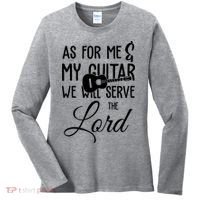 As For Me And My Guitar We Will Serve The Lord Women's Long Sleeve Shirt thumb 0