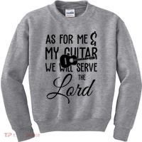 As For Me And My Guitar We Will Serve The Lord Kids Sweatshirt thumb 0