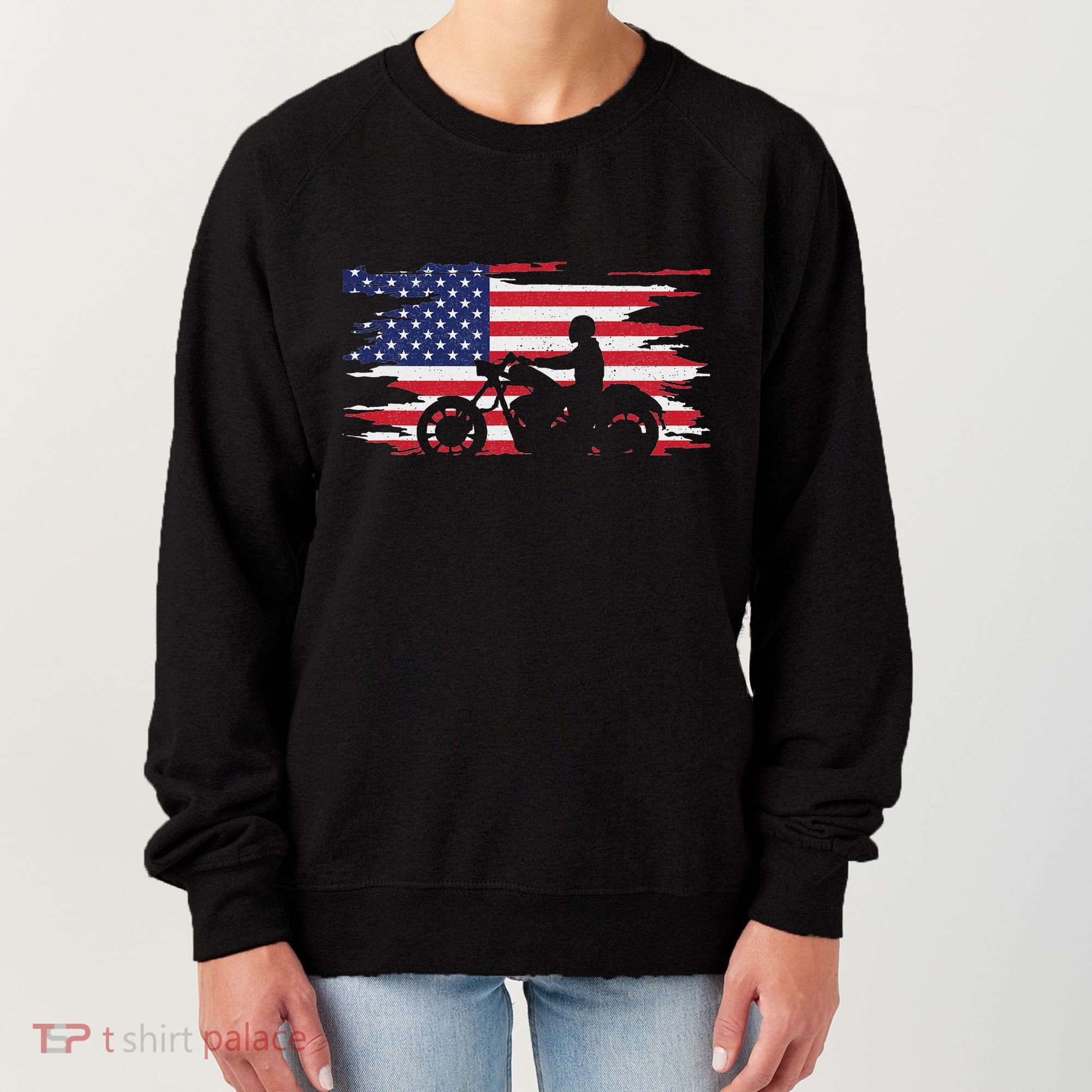 American Flag Motorcycle Apparel Motorcycle Women's Sweatshirt