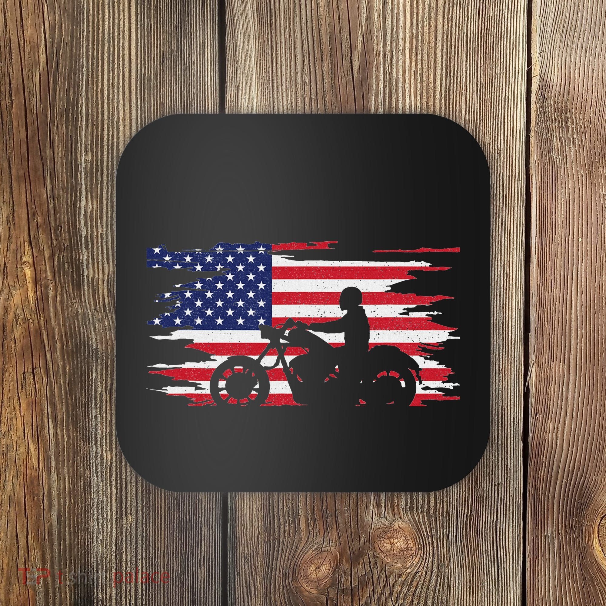 American Flag Motorcycle Apparel Motorcycle Coaster