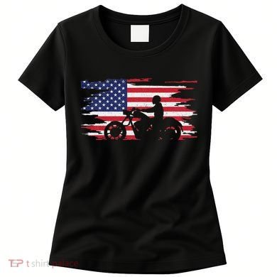 American Flag Motorcycle Apparel Motorcycle Women's T-Shirt