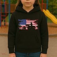 American Flag Motorcycle Apparel Motorcycle Kids Hoodie thumb 3