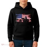 American Flag Motorcycle Apparel Motorcycle Kids Hoodie thumb 4