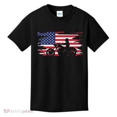 American Flag Motorcycle Apparel Motorcycle Kids T-Shirt