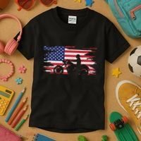 American Flag Motorcycle Apparel Motorcycle Kids T-Shirt thumb 3