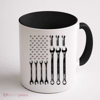 American Flag Mechanic Patriotic Wrench Repair Funny Gift Coffee Mug thumb 1
