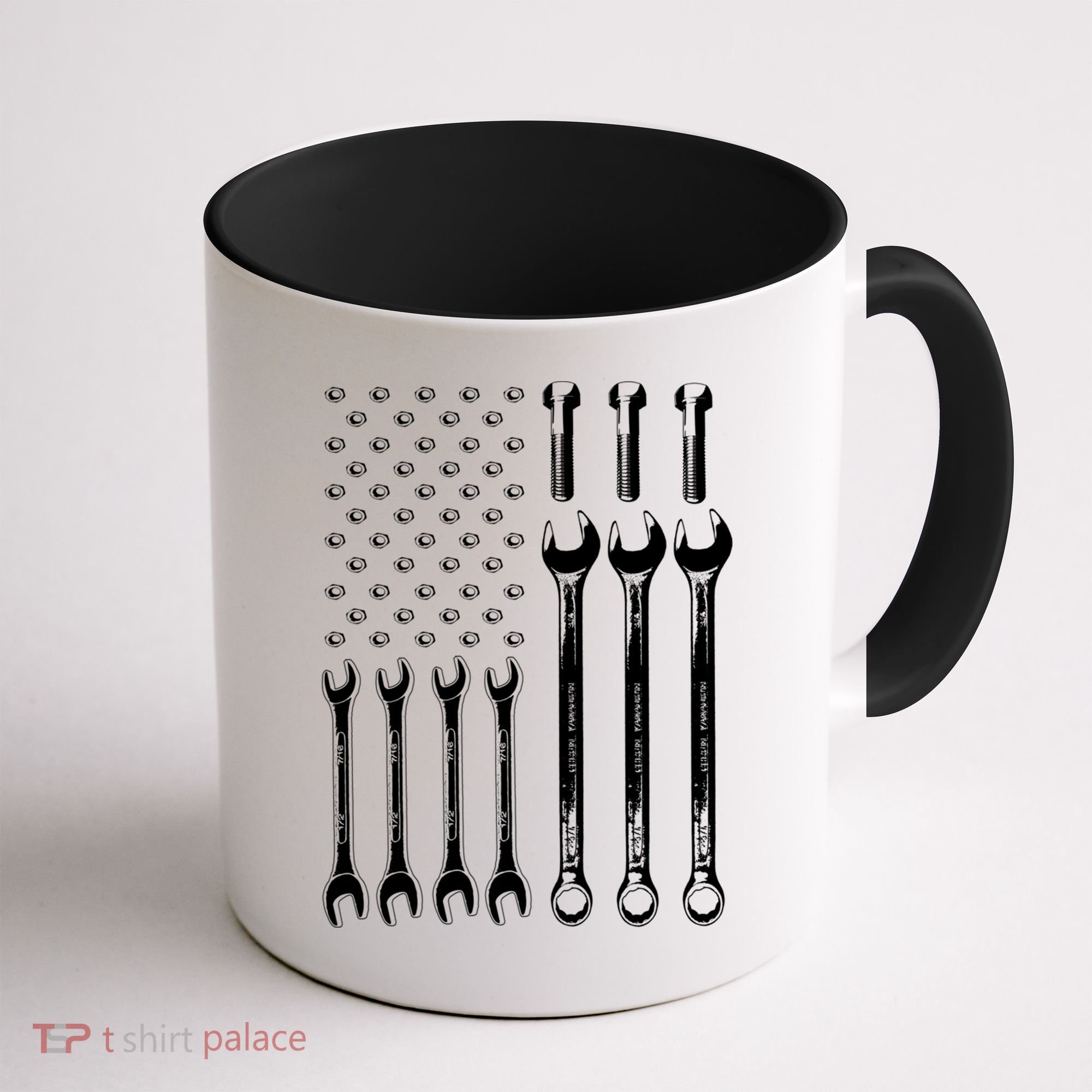 American Flag Mechanic Patriotic Wrench Repair Funny Gift Coffee Mug