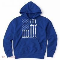 American Flag Mechanic Patriotic Wrench Repair Funny Gift Hoodie thumb 0
