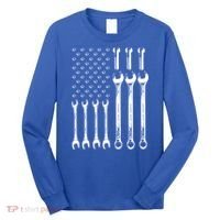 American Flag Mechanic Patriotic Wrench Repair Funny Gift Long Sleeve Shirt thumb 0