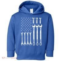 American Flag Mechanic Patriotic Wrench Repair Funny Gift Toddler Hoodie thumb 0