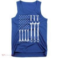 American Flag Mechanic Patriotic Wrench Repair Funny Gift Tank Top thumb 0