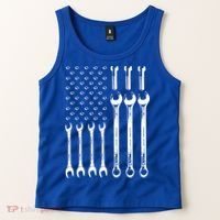 American Flag Mechanic Patriotic Wrench Repair Funny Gift Tank Top thumb 2