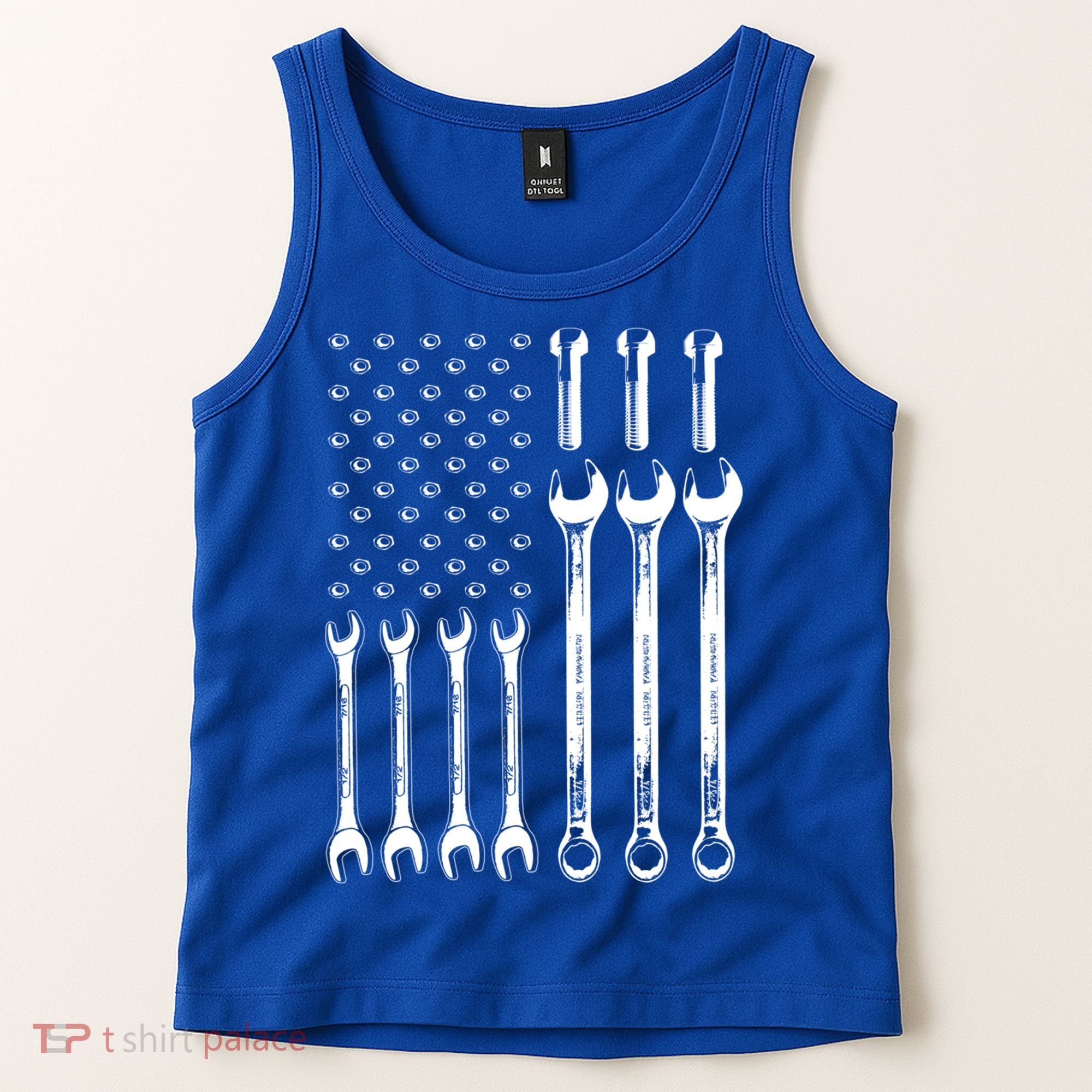 American Flag Mechanic Patriotic Wrench Repair Funny Gift Tank Top