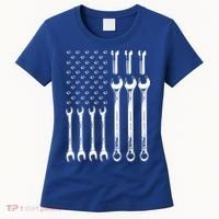 American Flag Mechanic Patriotic Wrench Repair Funny Gift Women's T-Shirt thumb 0