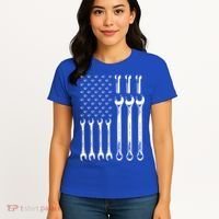 American Flag Mechanic Patriotic Wrench Repair Funny Gift Women's T-Shirt thumb 4