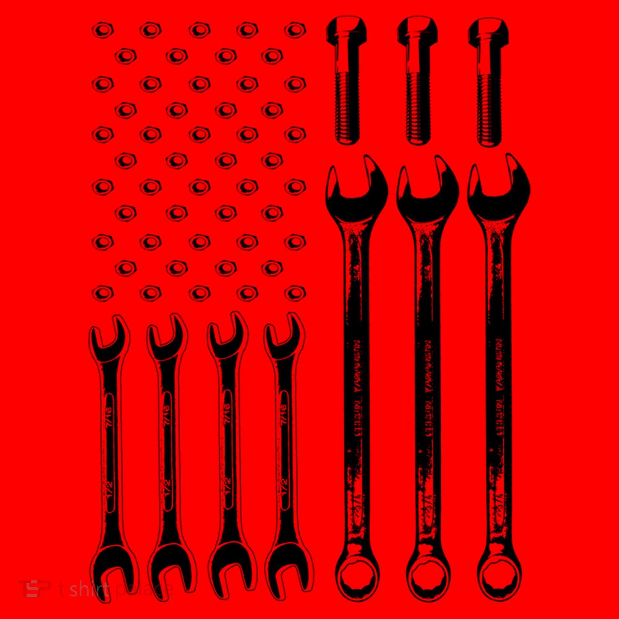 American Flag Mechanic Patriotic Wrench Repair Funny Gift Santa Hat