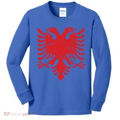 Albanian Flag Meaningful Gift Red Eagle Albania Cool Gift Cool Gift Kids Long Sleeve Shirt
