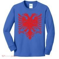 Albanian Flag Meaningful Gift Red Eagle Albania Cool Gift Cool Gift Kids Long Sleeve Shirt thumb 0