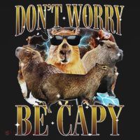 Animals Funny Meme DonT Worry Be Capy Capybara Moon Feral Women's Hoodie thumb 2