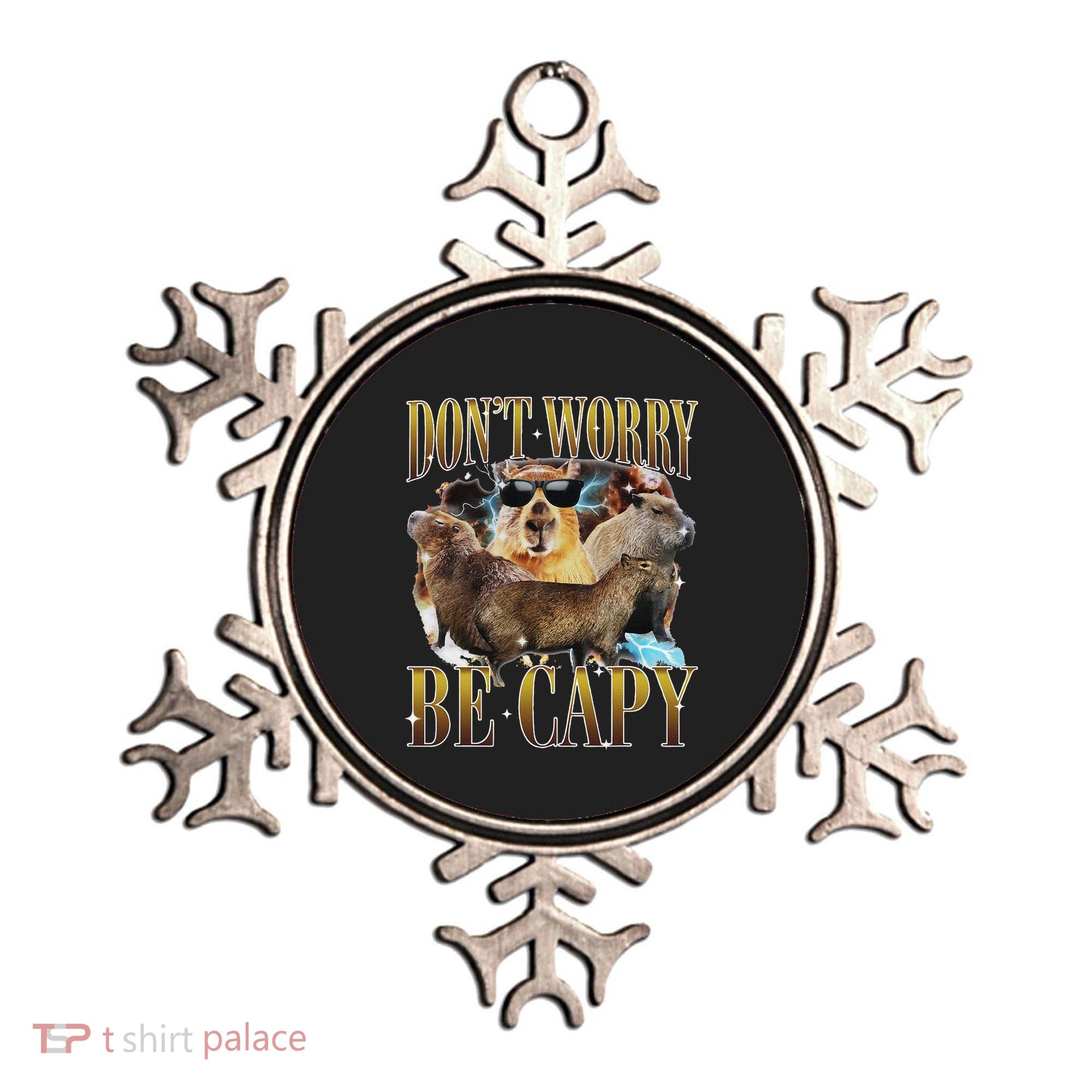 Animals Funny Meme DonT Worry Be Capy Capybara Moon Feral Ornament