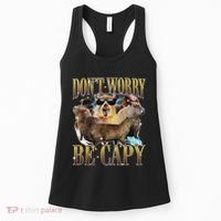 Animals Funny Meme DonT Worry Be Capy Capybara Moon Feral Women's Tank Top thumb 0
