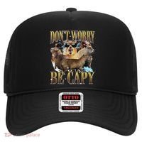 Animals Funny Meme DonT Worry Be Capy Capybara Moon Feral Hat thumb 0