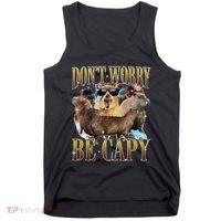 Animals Funny Meme DonT Worry Be Capy Capybara Moon Feral Tank Top thumb 0