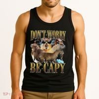 Animals Funny Meme DonT Worry Be Capy Capybara Moon Feral Tank Top thumb 3