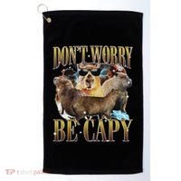 Animals Funny Meme DonT Worry Be Capy Capybara Moon Feral Golf Towel thumb 0