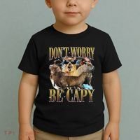 Animals Funny Meme DonT Worry Be Capy Capybara Moon Feral Toddler T-Shirt thumb 2