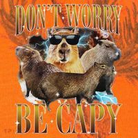 Animals Funny Meme DonT Worry Be Capy Capybara Moon Feral Kati Licensed 12" Camo Cuffed Beanie thumb 2