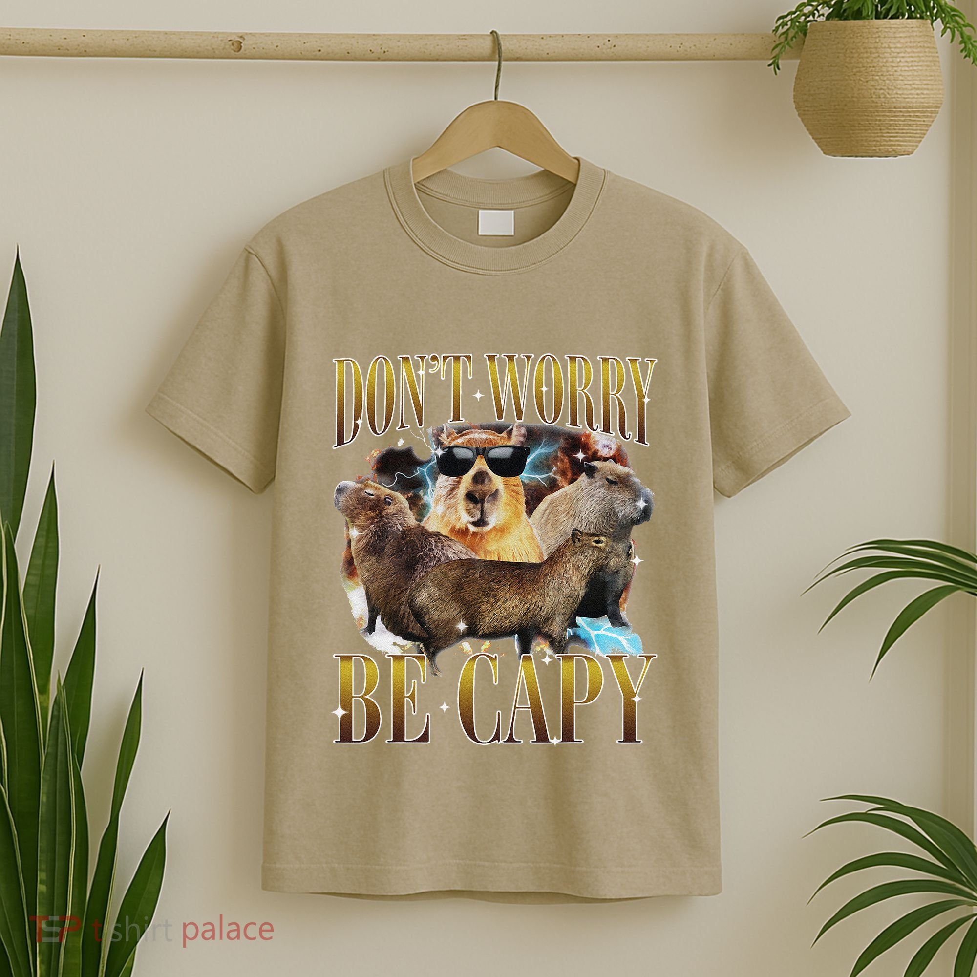 Animals Funny Meme DonT Worry Be Capy Capybara Moon Feral T-Shirt
