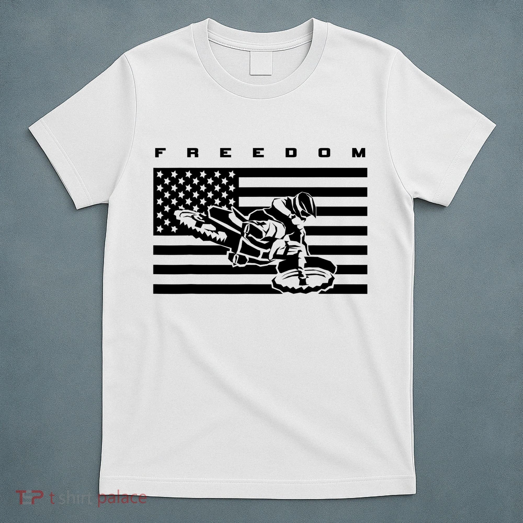 American Flag Motocross Apparel Motocross Dirt Bike T-Shirt